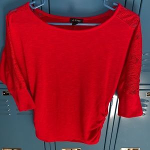 A. Byer Ladies lace arm top size Medium